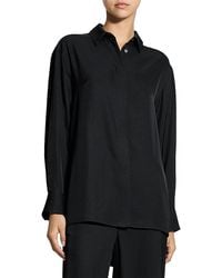 Theory - Washed Twill Flounced High-Low Shirt - Lyst