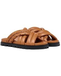 MCM - Monogram Print Cross Sandals - Lyst