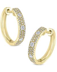 Bloomingdale's Diamond Pavé Hoop Earrings In 14k Yellow Gold - Metallic