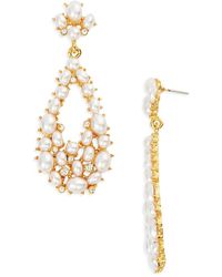Kenneth Jay Lane - Imitation Pearl Cluster Drop Earrings - Lyst