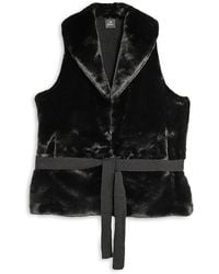 Echo - Shawl Collar Faux Fur Vest - Lyst