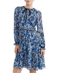 Hobbs - Sasha Tie Neck Mini Dress - Lyst