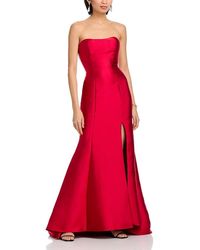 Aqua - Mikado Lace Up Back Strapless Gown - Lyst
