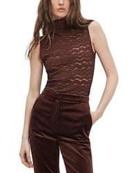 Veronica Beard - Alora Lace Mock Neck Top - Lyst