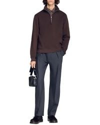 Sandro - Cotton Half-Zip Sweater - Lyst