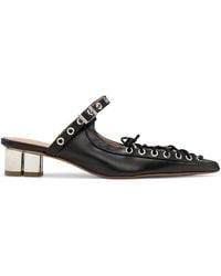 Ganni - Eco Leather Heeled Mules - Lyst