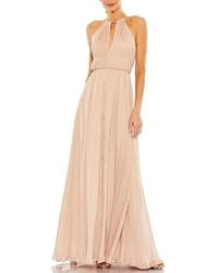 Mac Duggal - Chain Trim Keyhole Halter Neck A Line Gown - Lyst