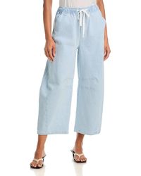 Aqua - Railroad Striped Barrel Leg Pants - Lyst