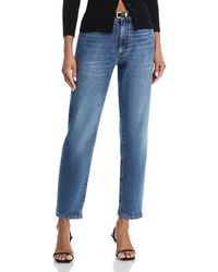 FRAME - The Borrowed High Rise Ankle Slim Straight Jeans - Lyst