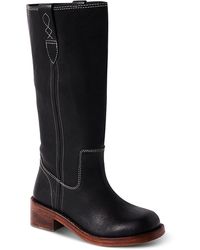 Free People Blaze Block Heel Boots in Brown | Lyst