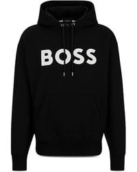 BOSS - Sullivan Oversized Hooded Graphic Sweatshirt - Lyst