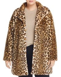 Calvin Klein Faux - Fur Coat - Brown