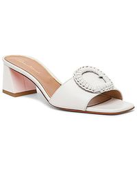 Santoni - Leather Mid-Heel Sandal - Lyst