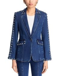 Cinq À Sept - Studded Denim Milly Blazer - Lyst