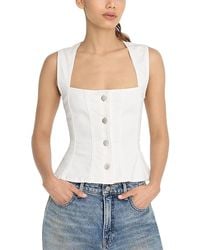 GOOD AMERICAN - Button Front Peplum Top - Lyst