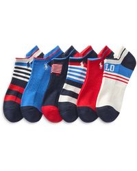 Polo Ralph Lauren - Usa Low Cut Tab Socks, Pack Of 6 - Lyst