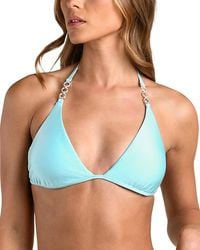 L'Agence - Annabelle Ring Solids Halter Bikini Top - Lyst