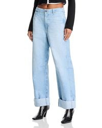 AG Jeans - High Rise Cuffed Barrel Leg Jeans - Lyst