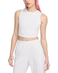 Nike - Essential Ribbed Cropped Tank Top - Lyst
