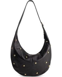 Madewell - The Essential Studded Suede Curve Shoulder Bag - Lyst