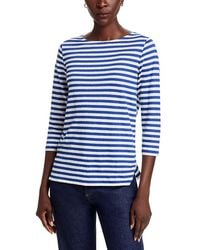 Majestic Filatures - Striped Three Quarter Sleeve Tee - Lyst