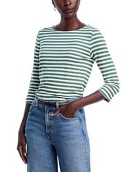 Majestic Filatures - Striped Three Quarter Sleeve Tee - Lyst