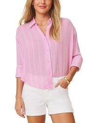 Splendid - Jaylei Stripe Button Front Shirt - Lyst