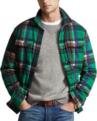 Polo Ralph Lauren Corduroy Plaid Patched Shirt Jacket in Green for Men |  Lyst