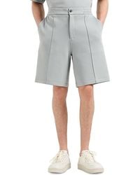 Emporio Armani - Cotton Blend Double Jersey Regular Fit Bermuda Shorts - Lyst