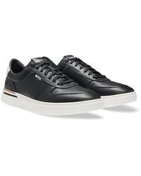 BOSS - Leather Lace Up Sneakers - Lyst