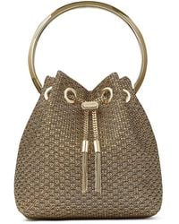 Jimmy Choo - Bon Bon Ring Handle Metallic Bucket Bag - Lyst