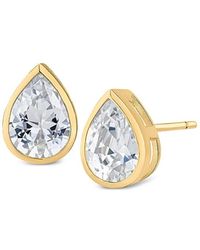 Kenneth Jay Lane - Pear Shape Cubic Zirconia Bezel Stud Earrings - Lyst