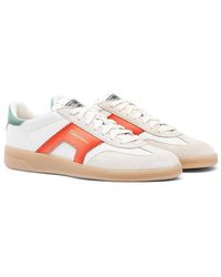 Santoni - Leather And Suede Dbs Oly Sneakers - Lyst