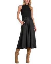Elan - Mixed Media Midi Dress - Lyst
