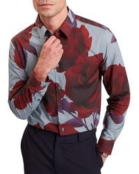 Ted Baker - Givira Printed Long Sleeve Button Front Shirt - Lyst