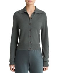 Vince - Button Front Polo Cardigan Sweater - Lyst
