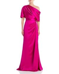 Amsale - Draped Satin One Shoulder Dress - Lyst