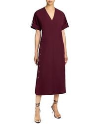 Santorelli - Serafina Short Sleeve Midi Shift Dress With Side Skirt Buttons - Lyst