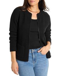 NIC+ZOE - Weave Mix Knit Front Zip Jacket - Lyst