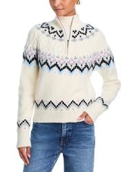 Aqua - Fair Isle Half Zip Sweater - Lyst