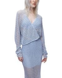 Nocturne - Wrap Mesh Blouse - Lyst