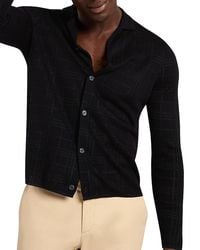 Ted Baker - Mcline Soft Check Long Sleeve Sweater Polo - Lyst