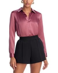 L'Agence - Tyler Silk Button Front Blouse - Lyst