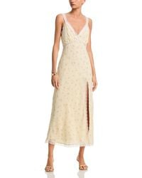 loveshackfancy emalia sequined lace midi dress Loveshackfancy Emalia Sequined Midi Dress - Pale Lemon Yellow