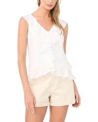 1.STATE - V Neck Ruffle Front Top - Lyst