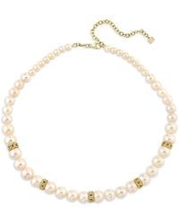 Sydney Evan - 14K Graduated Freshwater Pearl & Diamond Link Collar Necklace, 18-20 - Lyst