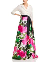 Teri Jon - Taffeta Shirt Dress Gown - Lyst