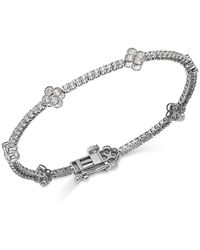 Bloomingdale's Fine Collection - Diamond Clover Station Bracelet - Lyst