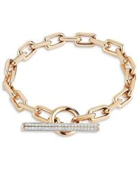 WALTERS FAITH - 18K Rose Diamond Toggle Chain Link Bracelet - Lyst