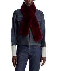 Echo - Long Faux Fur Pull Through Scarf - Lyst